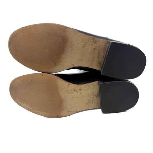 Michael Kors Hayley Riding Boots 7 M Black/Brown Leather Zip Up - Picture 11 of 16